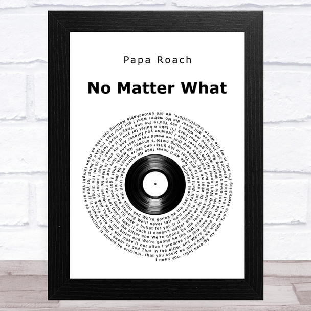 Papa Roach No Matter What Vinyl Record Song Lyric Art Print