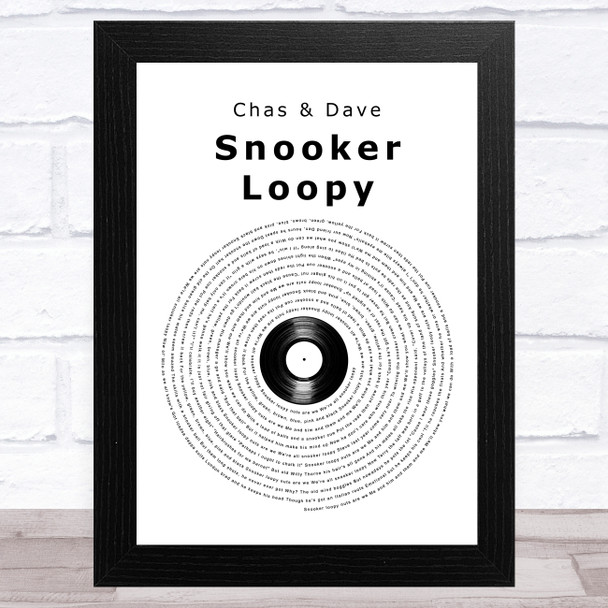 Chas & Dave Snooker Loopy Vinyl Record Song Lyric Art Print