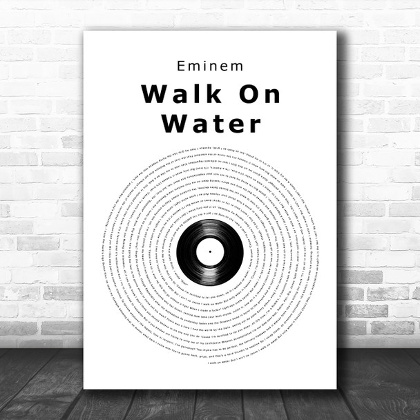 Eminem Walk On Water Vinyl Record Song Lyric Art Print