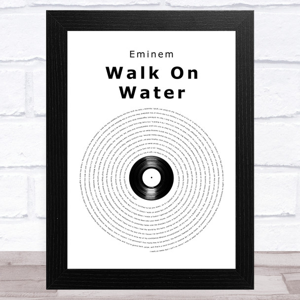 Eminem Walk On Water Vinyl Record Song Lyric Art Print