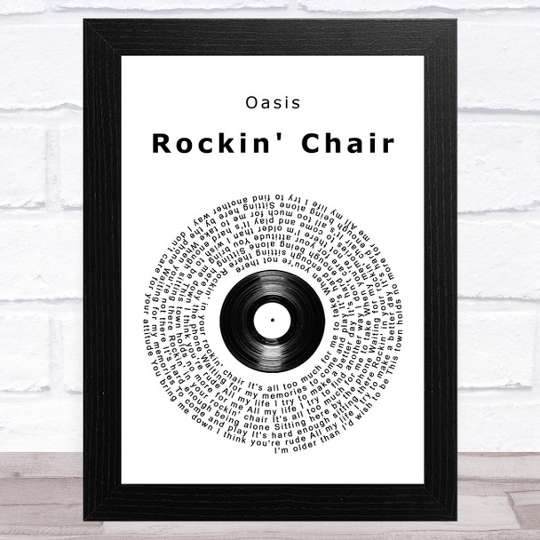 Oasis Rockin' Chair Vinyl Record Song Lyric Art Print