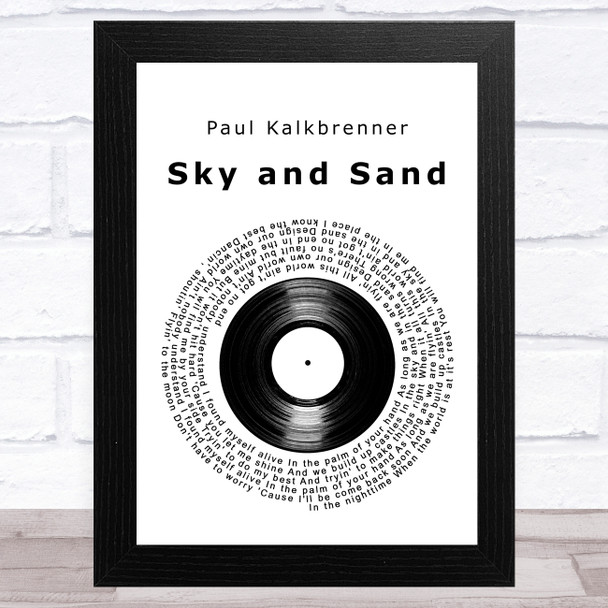 Paul Kalkbrenner Sky and Sand Vinyl Record Song Lyric Art Print