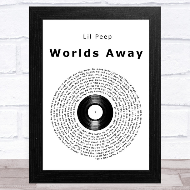 Lil Peep Worlds Away Vinyl Record Song Lyric Art Print