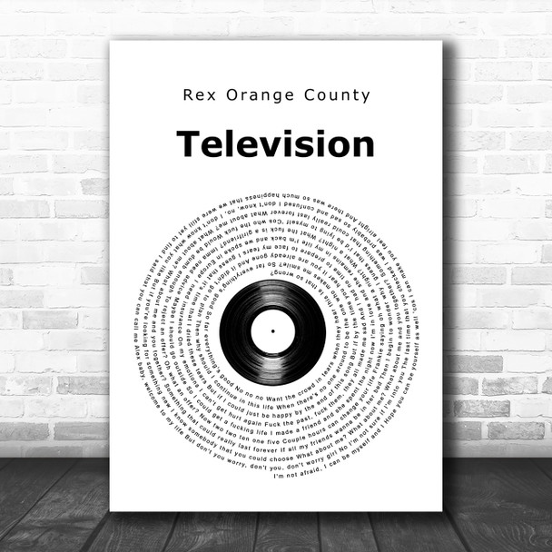 Rex Orange County Television Vinyl Record Song Lyric Art Print