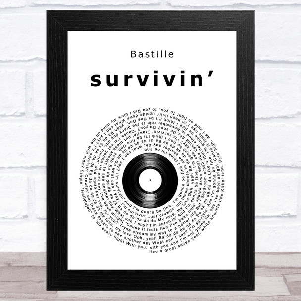 Bastille ?survivin Vinyl Record Song Lyric Art Print