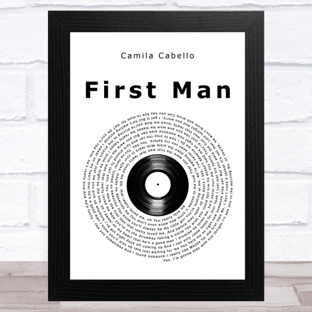 Camila Cabello First Man Vinyl Record Song Lyric Art Print