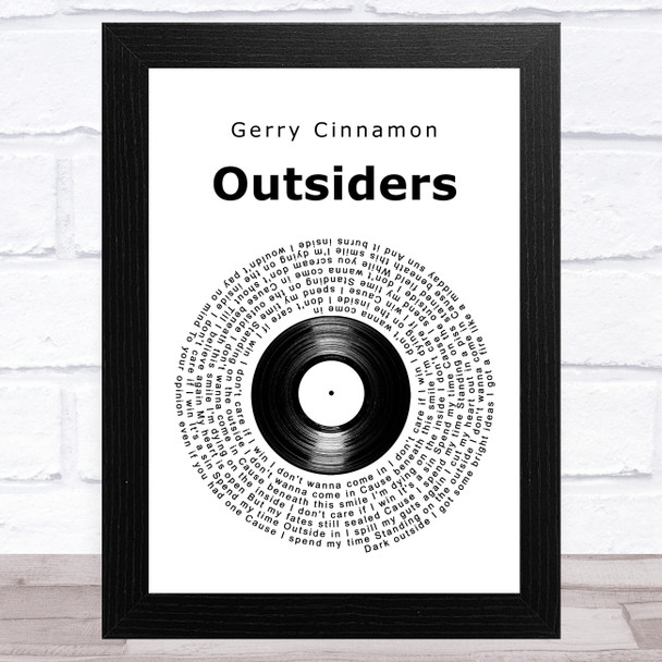 Gerry Cinnamon Outsiders Vinyl Record Song Lyric Art Print