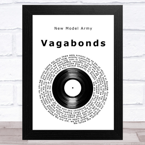 New Model Army Vagabonds Vinyl Record Song Lyric Art Print