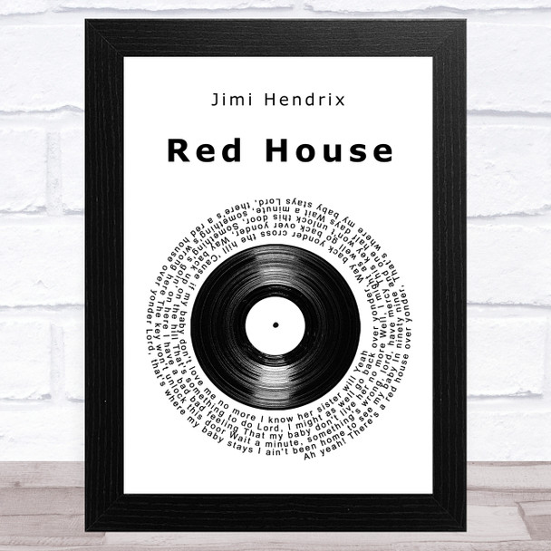 Jimi Hendrix Red House Vinyl Record Song Lyric Art Print