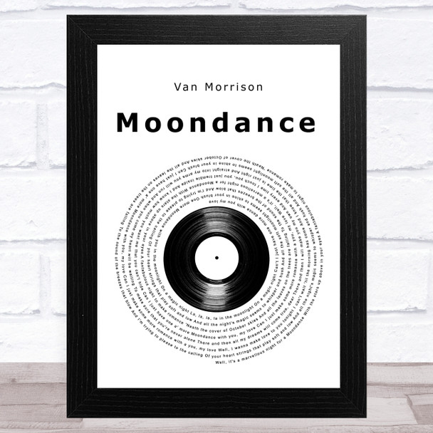 Van Morrison Moondance Vinyl Record Song Lyric Art Print