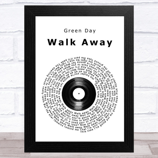 Green Day Walk Away Vinyl Record Song Lyric Art Print