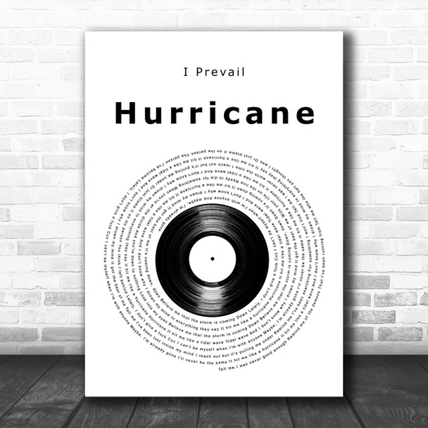 I Prevail Hurricane Vinyl Record Song Lyric Art Print