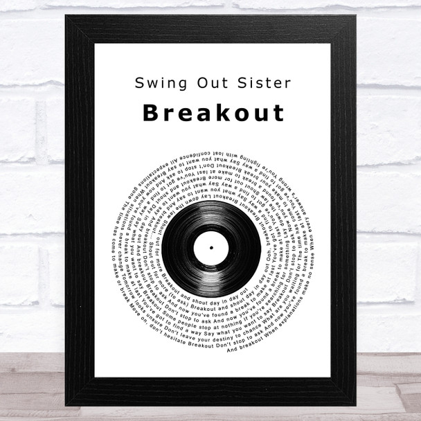 Swing Out Sister Breakout Vinyl Record Song Lyric Art Print