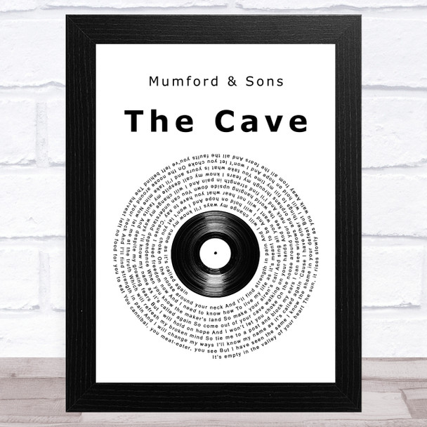 Mumford & Sons The Cave Vinyl Record Song Lyric Art Print