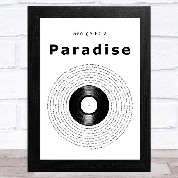 George Ezra Paradise Vinyl Record Song Lyric Art Print
