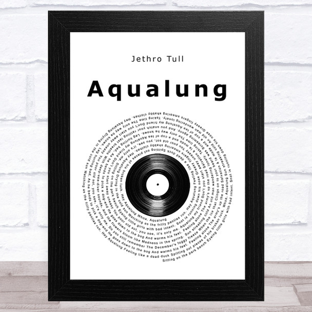 Jethro Tull Aqualung Vinyl Record Song Lyric Art Print