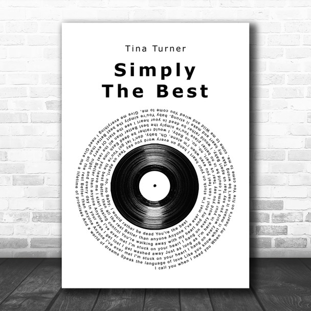 Tina Turner The Best Vinyl Record Song Lyric Art Print