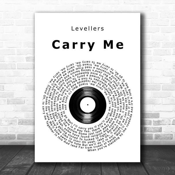 Levellers Carry Me Vinyl Record Song Lyric Art Print