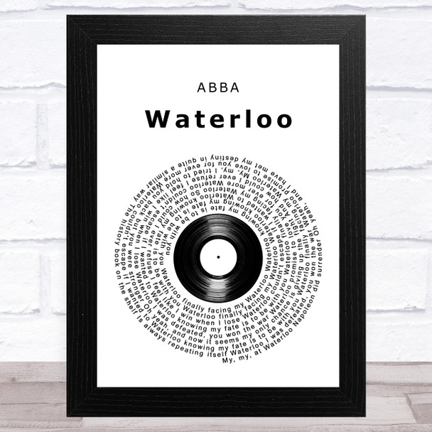 ABBA Waterloo Vinyl Record Song Lyric Art Print