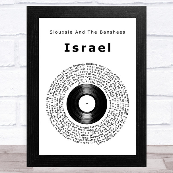 Siouxsie And The Banshees Israel Vinyl Record Song Lyric Art Print