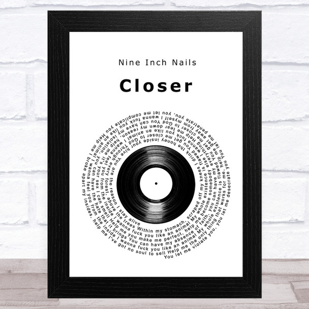 Nine Inch Nails Closer Vinyl Record Song Lyric Art Print