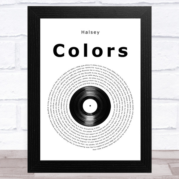 Halsey Colors Vinyl Record Song Lyric Art Print