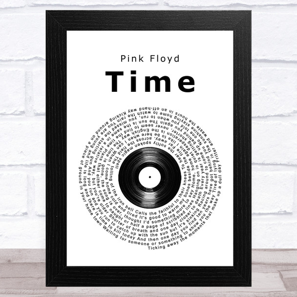 Pink Floyd Time Vinyl Record Song Lyric Art Print