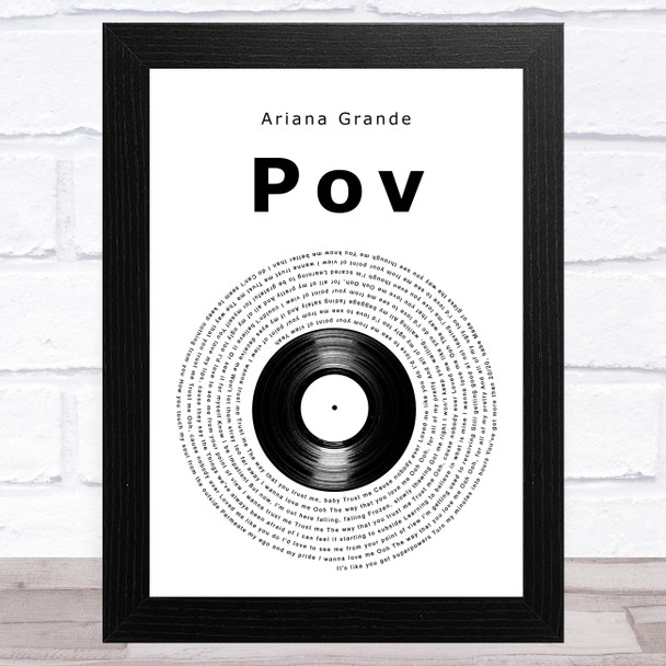 Ariana Grande pov Vinyl Record Song Lyric Art Print