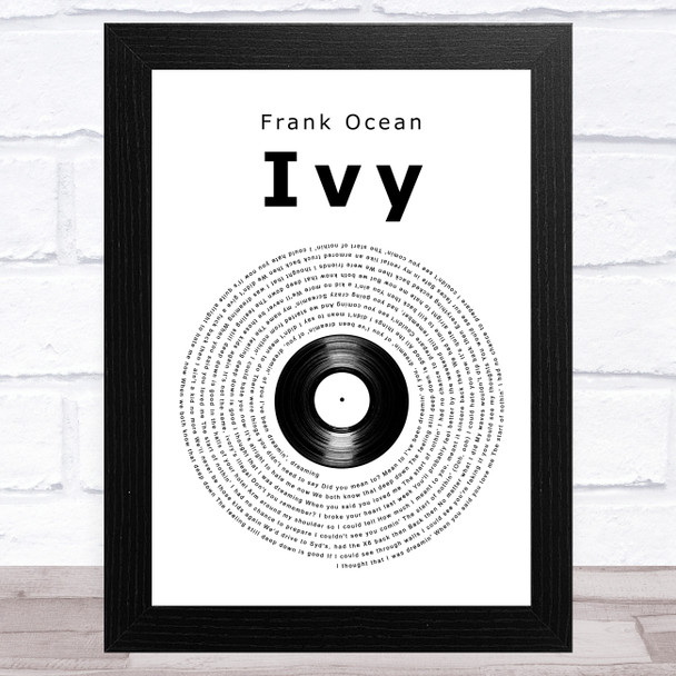 Frank Ocean Ivy Vinyl Record Song Lyric Art Print