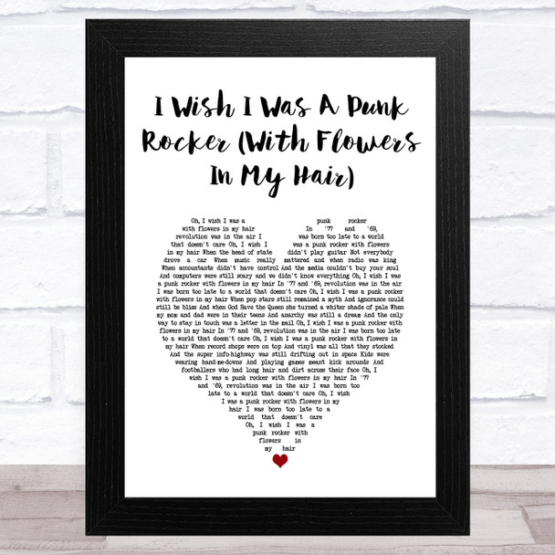 SANDI THOM I Wish I Was A Punk Rocker (With Flowers In My Hair) White Heart Song Lyric Art Print