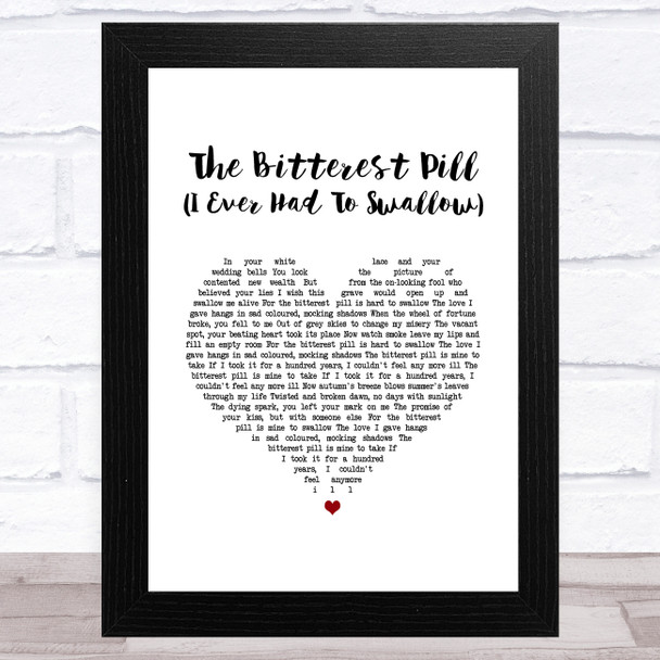 The Jam The Bitterest Pill (I Ever Had To Swallow) White Heart Song Lyric Art Print