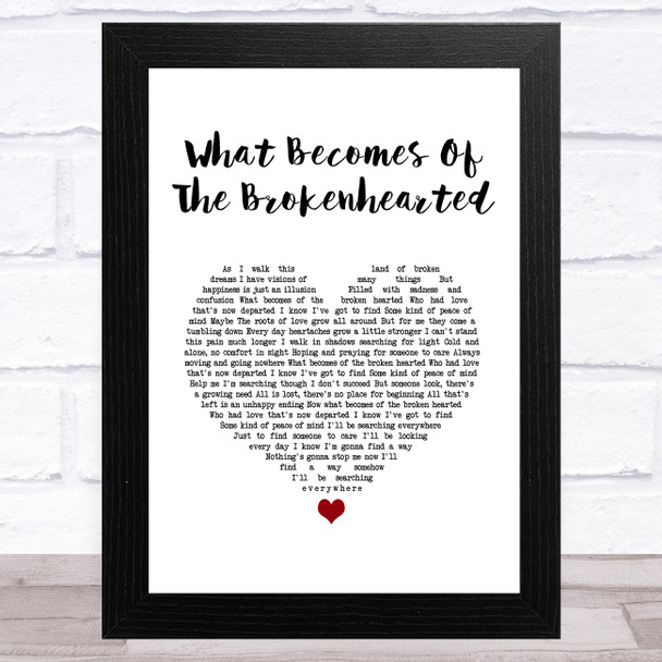 Jimmy Ruffin What Becomes Of The Brokenhearted White Heart Song Lyric Art Print