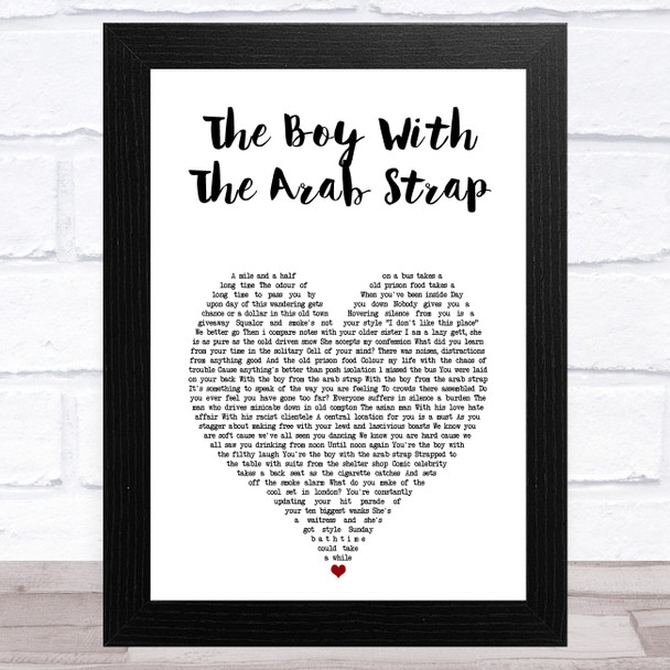 Belle and Sebastian The Boy With The Arab Strap White Heart Song Lyric Art Print