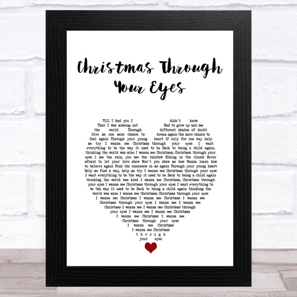 Gloria Estefan Christmas Through Your Eyes White Heart Song Lyric Art Print