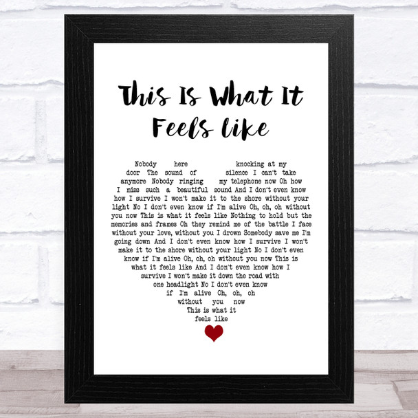 Armin Van Buuren This Is What It Feels Like White Heart Song Lyric Art Print