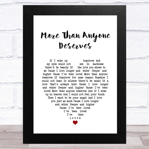 LeAnn Rimes More Than Anyone Deserves White Heart Song Lyric Art Print