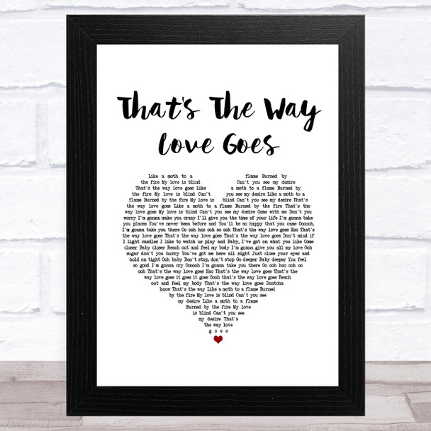 Janet Jackson That's the Way Love Goes White Heart Song Lyric Art Print