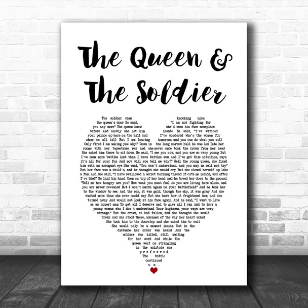 Suzanne Vega The Queen & The Soldier White Heart Song Lyric Art Print