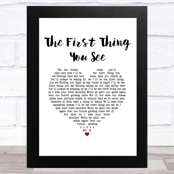 Bruno Major The First Thing You See White Heart Song Lyric Art Print