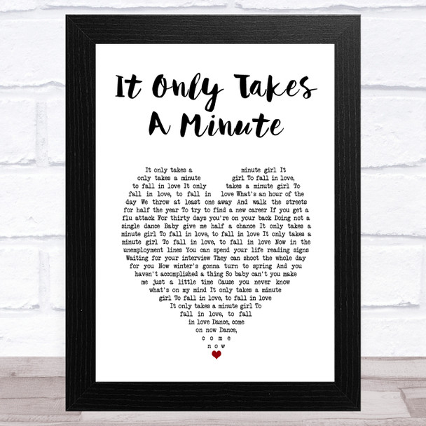 Take That It Only Takes A Minute White Heart Song Lyric Art Print