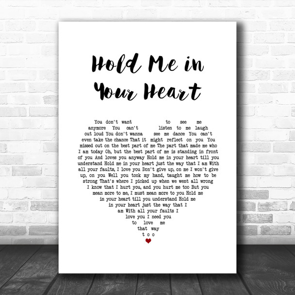 Billy Porter Hold Me in Your Heart White Heart Song Lyric Art Print