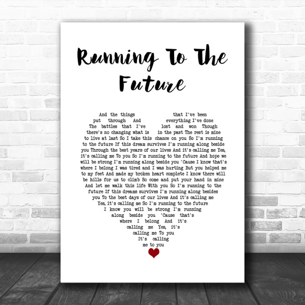 Elkie Brooks Running To The Future White Heart Song Lyric Art Print