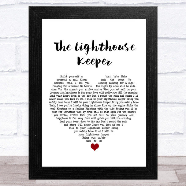 Sam Smith The Lighthouse Keeper White Heart Song Lyric Art Print