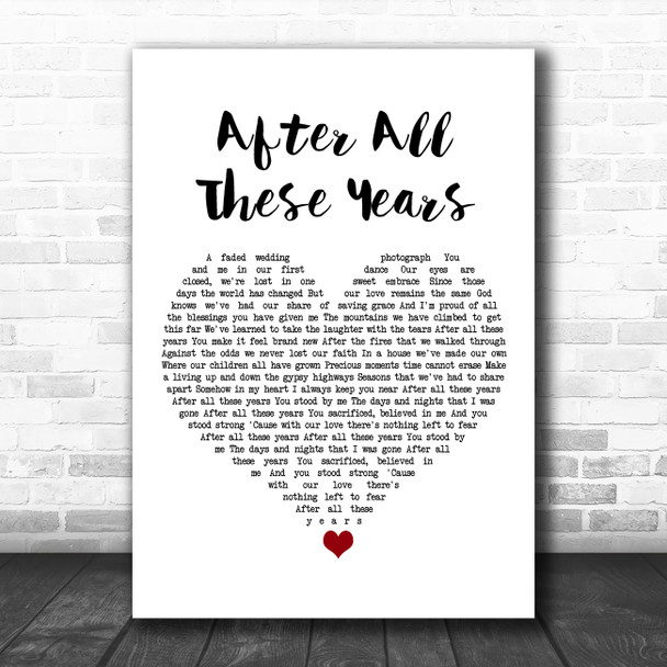 Journey After All These Years White Heart Song Lyric Art Print