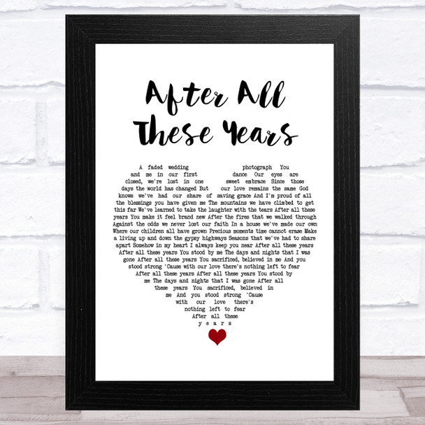 Journey After All These Years White Heart Song Lyric Art Print