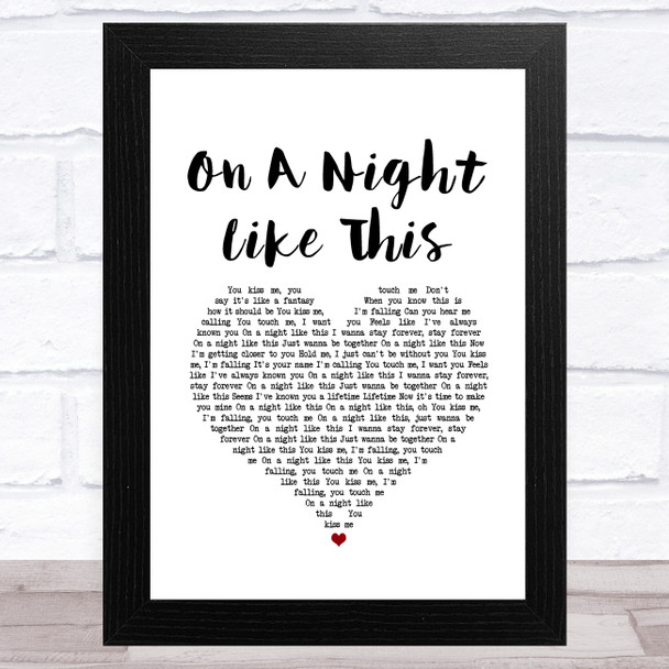 Kylie Minogue On a Night Like This White Heart Song Lyric Art Print