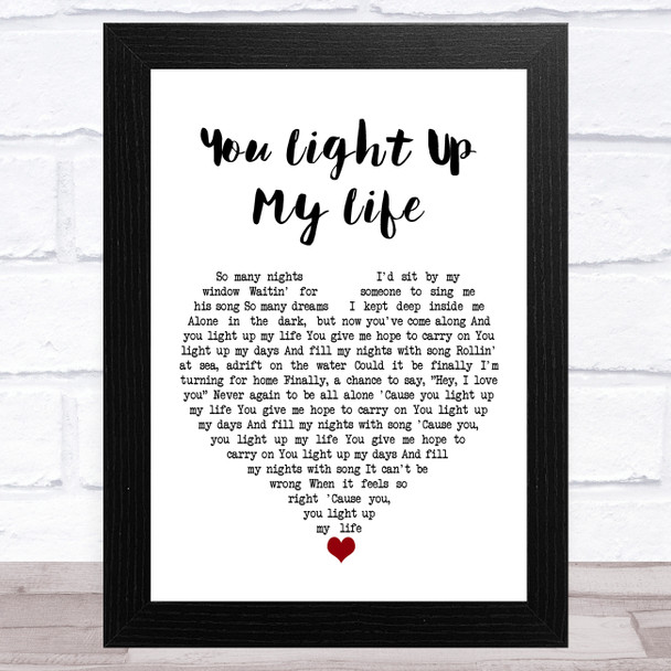 Debby Boone You Light Up My Life White Heart Song Lyric Art Print