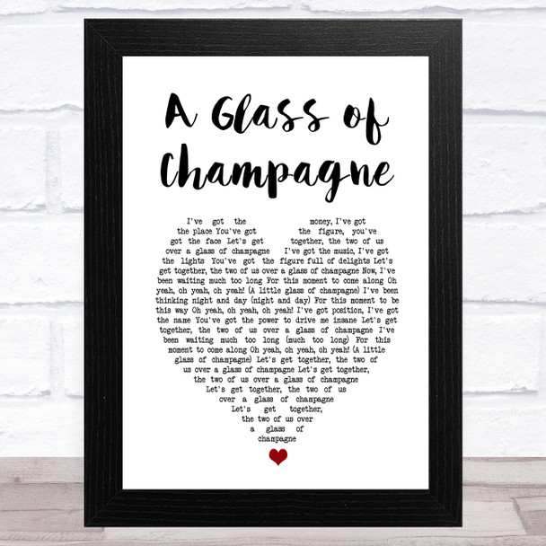 Sailor A Glass of Champagne White Heart Song Lyric Art Print