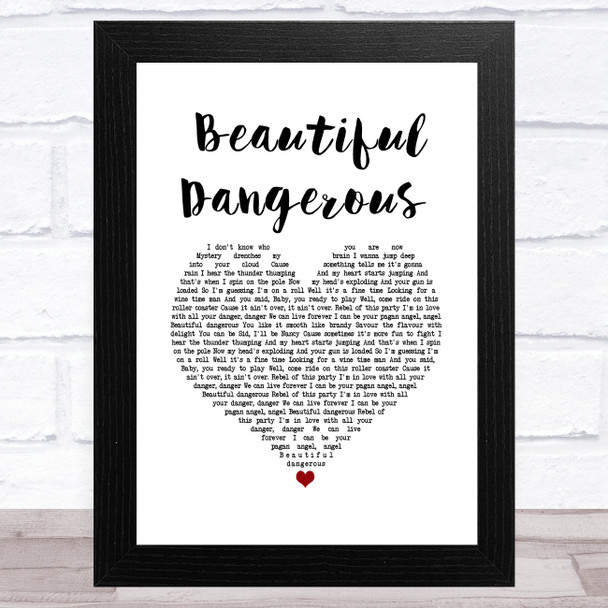 Slash feat. Fergie Beautiful Dangerous White Heart Song Lyric Art Print