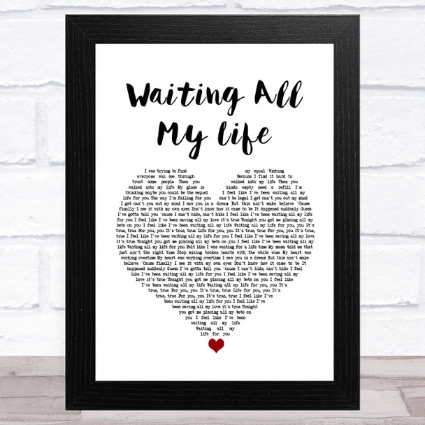 PHB & Jack, Hayla Waiting All My Life White Heart Song Lyric Art Print